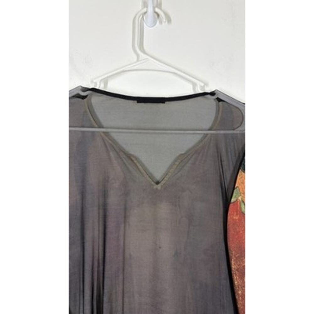 RARE VTG Vivienne Tam Buddha Mesh Back Long Sleeve Top XS? SEE MEASUREMENTS - Picture 6 of 9